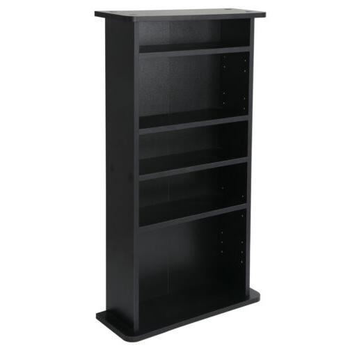 Cd Media Storage Cabinet Dvd Book Shelf Adjustable