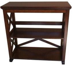2 Shelves Bookcase Open Back Panel Durable Solid Wood Warm C