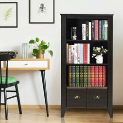 3 Shelf Adjustable Antique Organizer Bookcase Storage Cabine