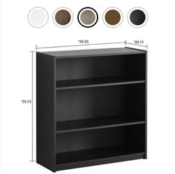 3 Shelf Wooden Bookcase Book Storage Display Wide Bookshelf 