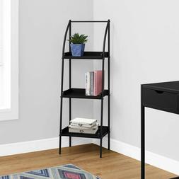 Black Bookshelf for Small Spaces, 12 X 16 X 48 Inches & 3 Sh