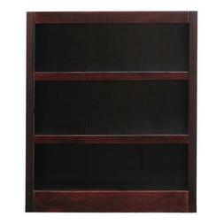 Bookcase Storage Wood Adjustable 3-Shelves Closed Back Parti