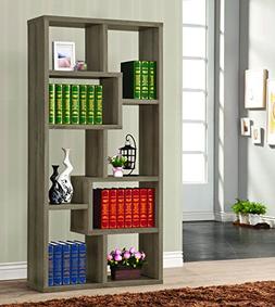 Coaster Interlocking Weathered Grey Bookcase