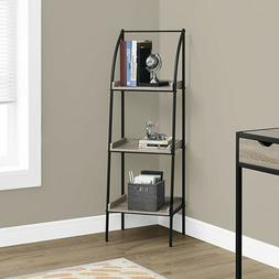 Dark Taupe & Black Bookshelf for Small Spaces, 12 X 16 X 48 