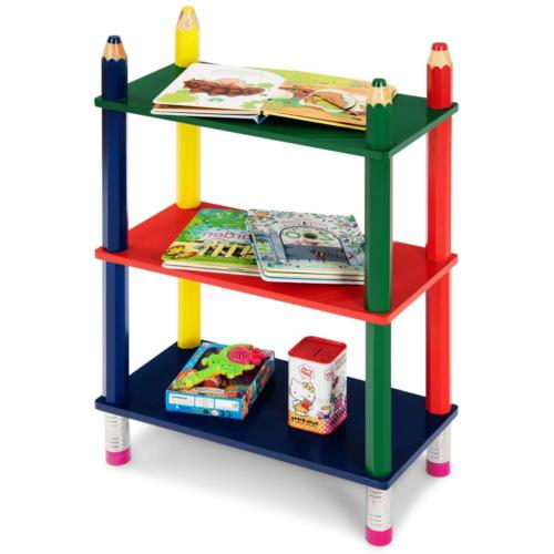 Costzon 3 Tiers Kids Book Shelf Open Shelf Bookcase for Chil