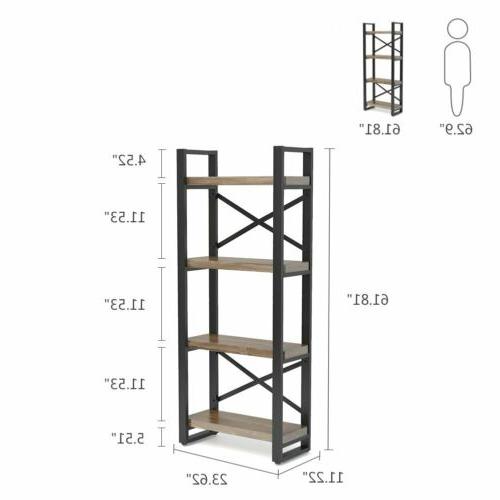 Vintage Small Bookshelf Narrow Bookcase Bookrack for Home Of