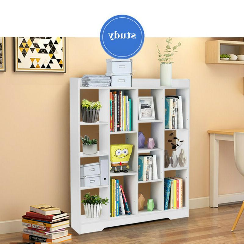 Adjustable 4-shelf Wood Bookcase Storage Shelving Book Wide