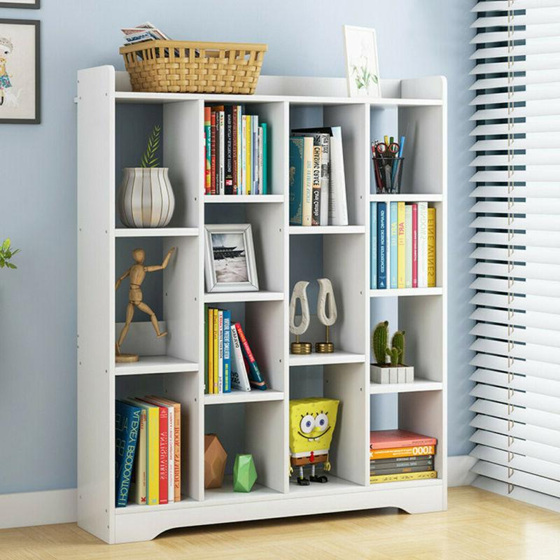 Adjustable 4-Shelf Wood Bookcase Storage Shelving Book Wide