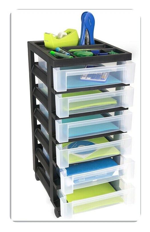 IRIS USA, 6-Drawer Storage Organizer Top, Black,