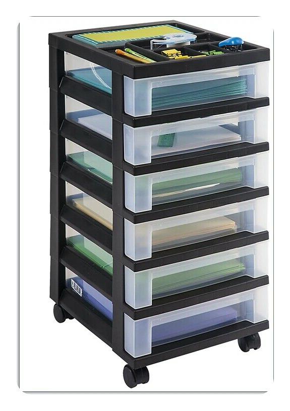 IRIS 6-Drawer Organizer Top, Black,