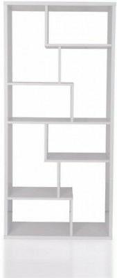 Modern Cube 6-Tier Bookcase White Particle Board And Wooden 
