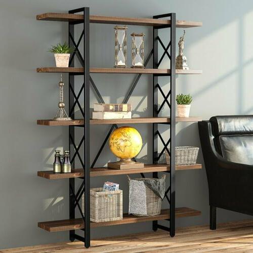 3/4/5Tier Bookshelves Metal and Wood Free Vintage Standing S