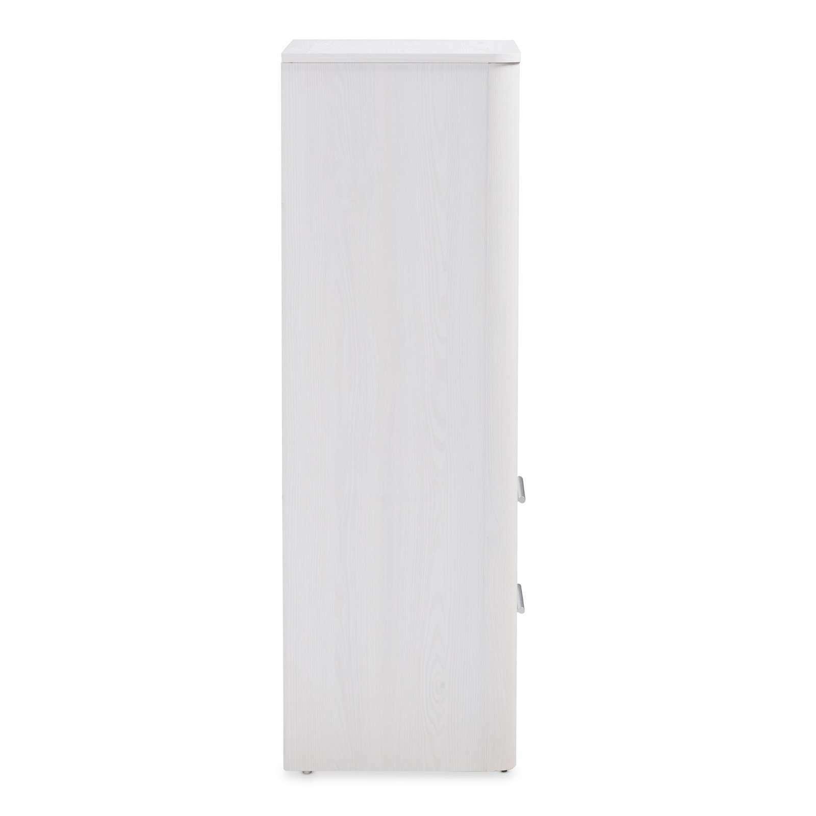 Whitewashed Bookcase 2 Open 2 Drawer