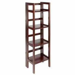 Narrow Bookshelf Tall Bookcase 4-Shelf Small 4-Tier Display 