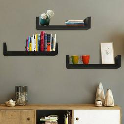 Set of 3 Floating Shelves Bookshelf Wall Mount Shelf Display