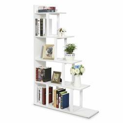Simplism Style Bookshelf 5-Shelf Ladder Corner Bookshelf Mad