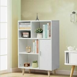 Wood 3-Tier Bookcase Book Shelves Cabinets Display Shelf Whi